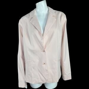 Lawrence Zarian Blazer Large Pink NWOT BEAUTIFUL Notch Collar Lined Cotton